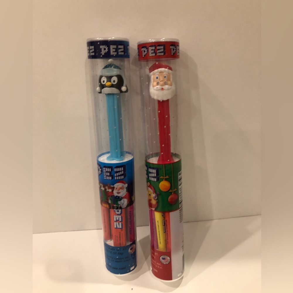 Two Christmas Pez Dispensers in Original Packaging (Penguin and Santa Cl…